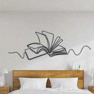Décoration murale livre minimaliste en métal