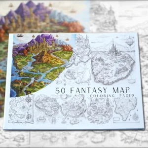 Cartes Fantasy à colorier A4